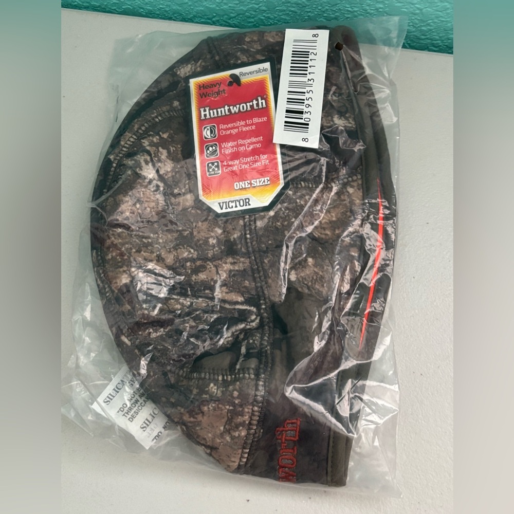 Huntworth Victor Hunting Hat Beanie Reversible Camo/Blaze Orange RealTree New